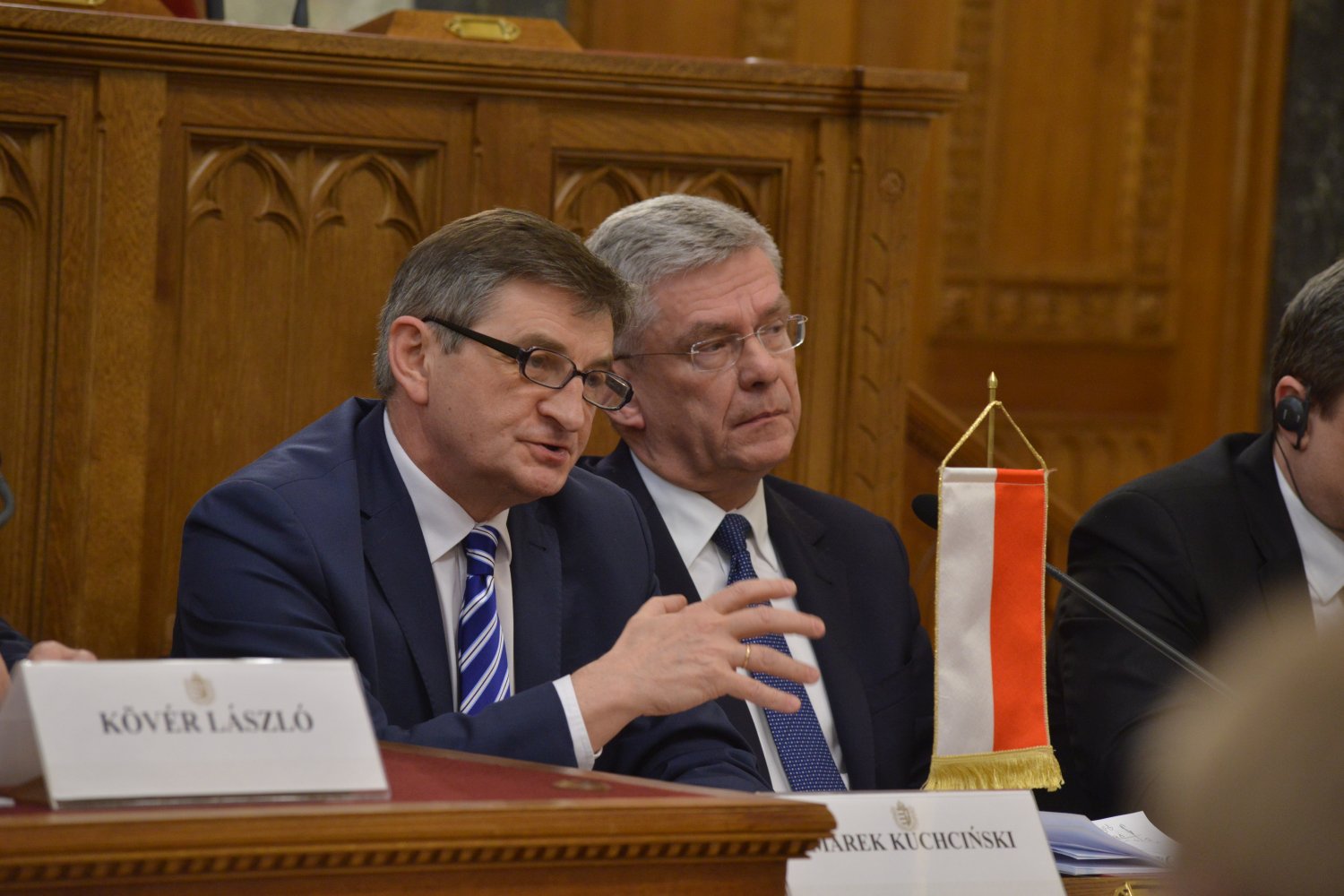 A visegrádi országok házelnökeinek találkozója az Országházban:Marek Kuchcinski, a lengyel képviselőház, a szejm elnöke. Fotó: Sajtóiroda